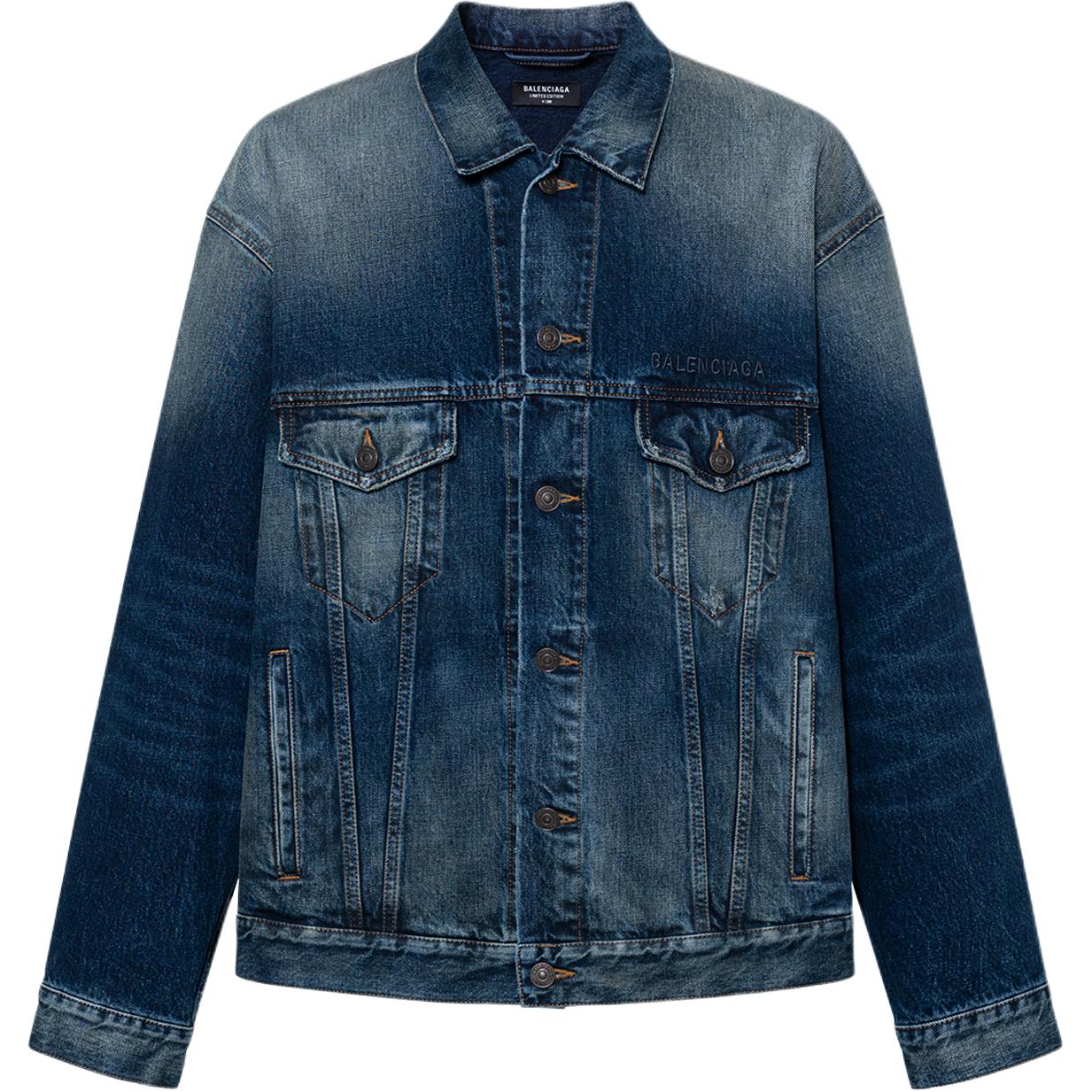 Balenciaga City Exclusive Logo Embroidered Denim Jacket Unisex. 690198TJW754021