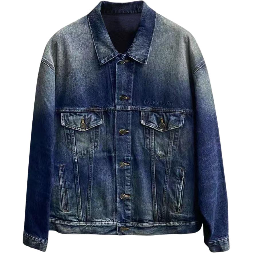 Balenciaga City Exclusive Logo Embroidered Denim Jacket Unisex. 690198TJW754021 圖 2