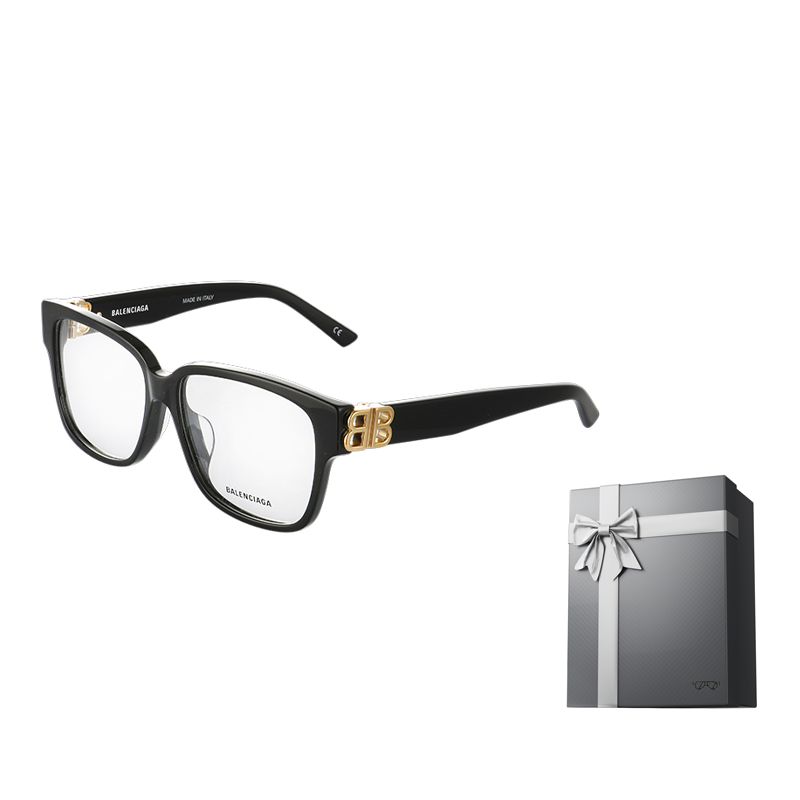 Balenciaga Classic BB Logo Square Optical Eyewear - Unisex Black Glasses. BB0104O-001 圖 8