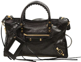 Balenciaga Classic City Shoulder Bag Small Gold-tone Black Balenciaga Classic City Shoulder Bag Small Gold-tone Black
