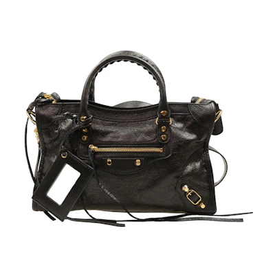 Balenciaga Classic City Shoulder Bag Small Gold-tone Black