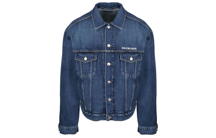 Balenciaga Classic Logo Denim Jacket Men’s - Denim Blue 643804TDW146020