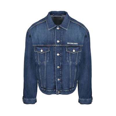 Balenciaga Classic Logo Denim Jacket Men’s - Denim Blue 643804TDW146020