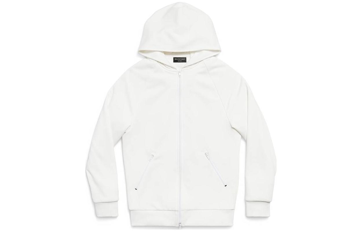 Balenciaga Classic White Zip-Up Hoodie Unisex Casual Regular Fit 770503TMV159000