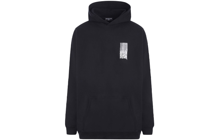 Order 巴黎世家拼色流苏印花男女同款宽松卫衣黑色 651799TKVE61070