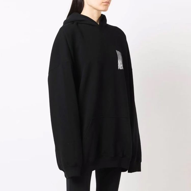 Details for 巴黎世家拼色流苏印花男女同款宽松卫衣黑色 651799TKVE61070