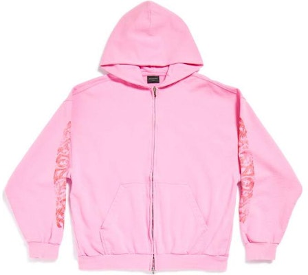 巴黎世家拼色Logo连帽衫粉色男女同款宽松长袖卫衣 770939TPVM95960 Order 巴黎世家拼色Logo连帽衫粉色男女同款宽松长袖卫衣 770939TPVM95960