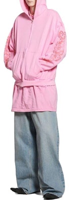 巴黎世家拼色Logo连帽衫粉色男女同款宽松长袖卫衣 770939TPVM95960 Shop 巴黎世家拼色Logo连帽衫粉色男女同款宽松长袖卫衣 770939TPVM95960