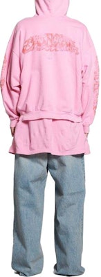 巴黎世家拼色Logo连帽衫粉色男女同款宽松长袖卫衣 770939TPVM95960 Purchase 巴黎世家拼色Logo连帽衫粉色男女同款宽松长袖卫衣 770939TPVM95960