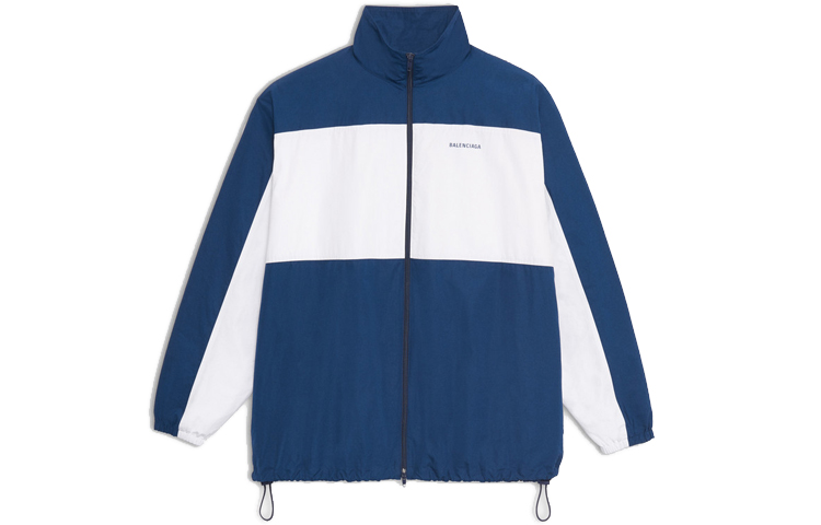 Order Balenciaga Jaket Zip-up Blok Warna Unisex Biru Putih 571434TYB184778