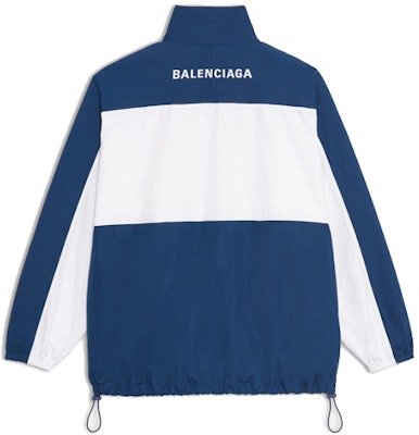 Balenciaga Jaket Zip-up Blok Warna Unisex Biru Putih 571434TYB184778 Lookbook Balenciaga Jaket Zip-up Blok Warna Unisex Biru Putih 571434TYB184778