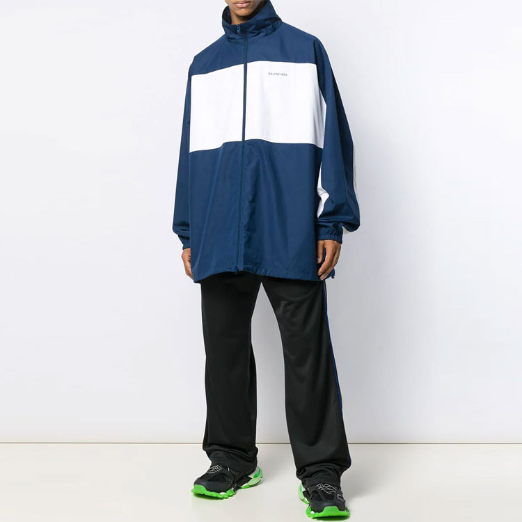 Details for Balenciaga Jaket Zip-up Blok Warna Unisex Biru Putih 571434TYB184778