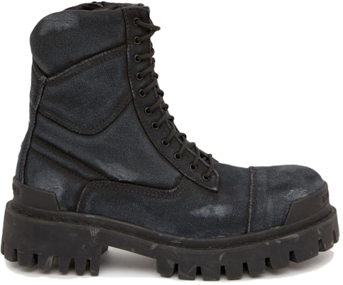 Balenciaga Combat Strike Boot 'Kanvas Hitam Distressed' 694042-W2H11-1000 Order Balenciaga Combat Strike Boot 'Kanvas Hitam Distressed' 694042-W2H11-1000