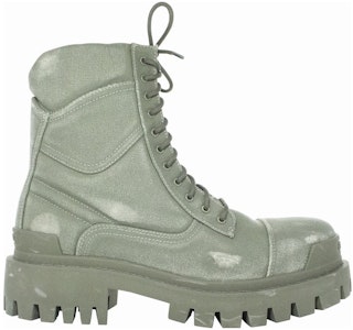 巴黎世家做舊系帶短靴 男款 綠色 Order 巴黎世家做舊系帶短靴 男款 綠色