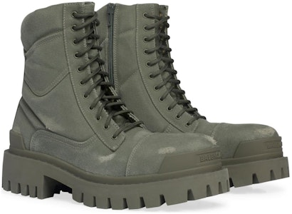 巴黎世家做舊系帶短靴 男款 綠色 Details for 巴黎世家做舊系帶短靴 男款 綠色