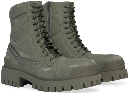 Balenciaga Combat Strike Boots 'Cotton Hijau Tercuci' 694042W2H113300 Details for Balenciaga Combat Strike Boots 'Cotton Hijau Tercuci' 694042W2H113300