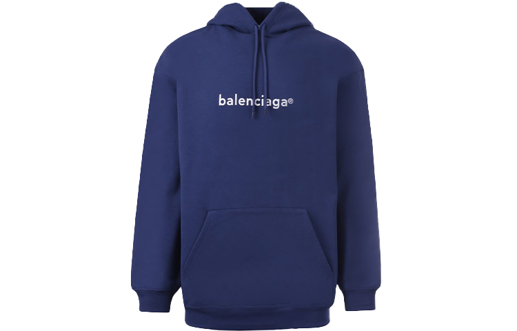 Balenciaga Copywrite Logo Print Hoodie Blue 570811TIV551195
