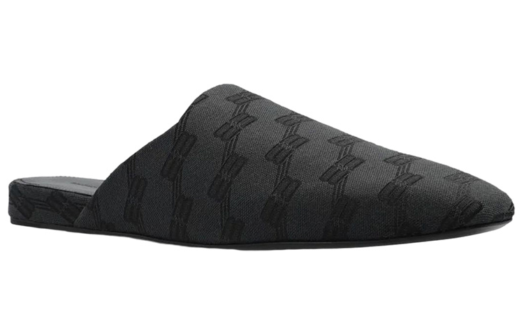 Order 巴黎世家Cosy BB平底拖鞋'全幅Logo - 灰黑' 636605-W2I10-1510