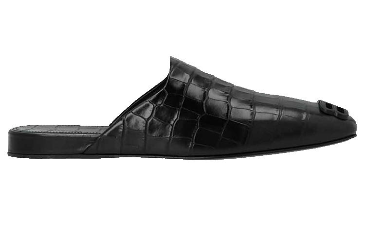 Order 巴黎世家Croco压纹黑色Cosy BB便鞋 654644WBB721010