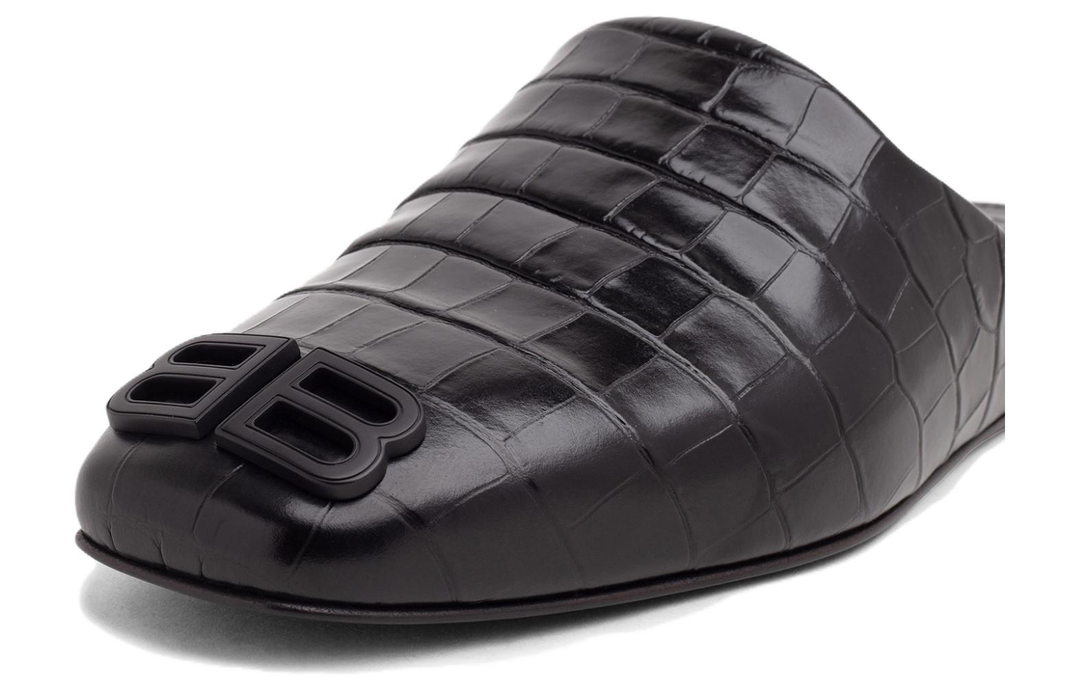 Purchase 巴黎世家Croco压纹黑色Cosy BB便鞋 654644WBB721010
