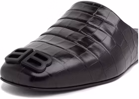 Purchase Balenciaga Cosy BB Mule 'Negro con Relieve de Cocodrilo' 654644WBB721010