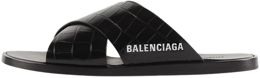 Balenciaga Sandal Cosy Kulit Buaya Cetak Hitam 597148WA9D51006 Buy Balenciaga Sandal Cosy Kulit Buaya Cetak Hitam 597148WA9D51006