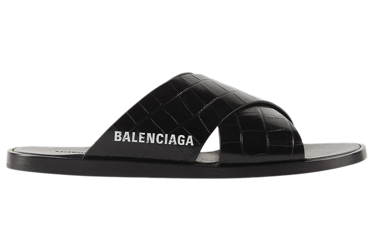Order Sandal Balenciaga Cosy Kulit Buaya Hitam 597148WA9D51006