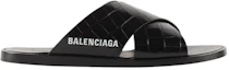 Order Sandal Balenciaga Cosy Kulit Buaya Hitam 597148WA9D51006