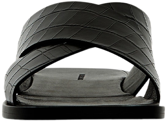 Balenciaga Cosy Sandal Crocodile Embossed Black 597148WA9D51006 Shop Balenciaga Cosy Sandal Crocodile Embossed Black 597148WA9D51006