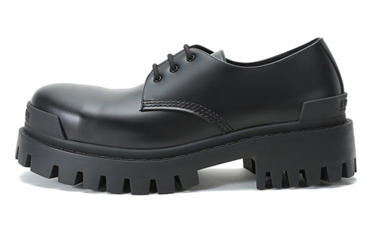 Balenciaga Cowhide Lacing Thick Sole Casual Leather Black