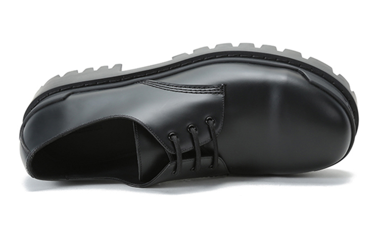 Balenciaga Cowhide Lacing Thick Sole Casual Leather Black 圖 5