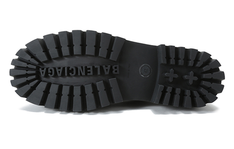 Balenciaga Cowhide Lacing Thick Sole Casual Leather Black 圖 6