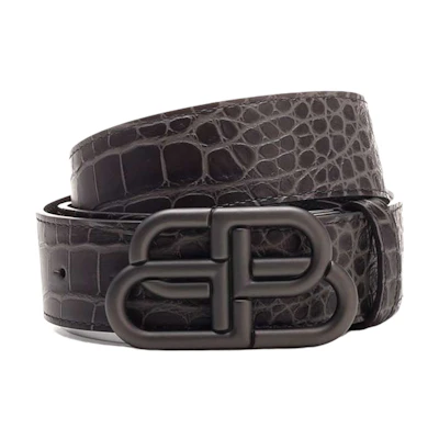 Balenciaga Croc-Embossed Leather Belt Unisex Couple Style Width 3.8cm. 570370-1ROB51309