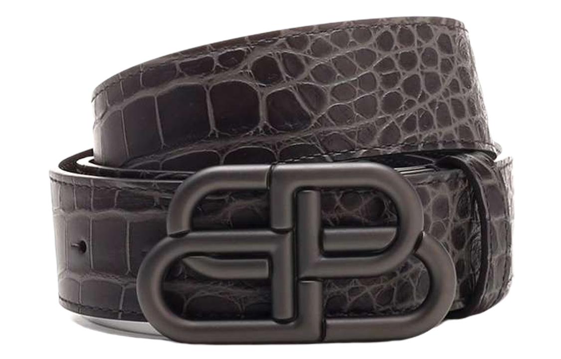 Order Balenciaga Croc-Embossed Leather Belt Unisex Couple Style Width 3.8cm. 570370-1ROB51309