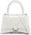 Balenciaga Crocodile Embossed Hourglass Top Handle Small White