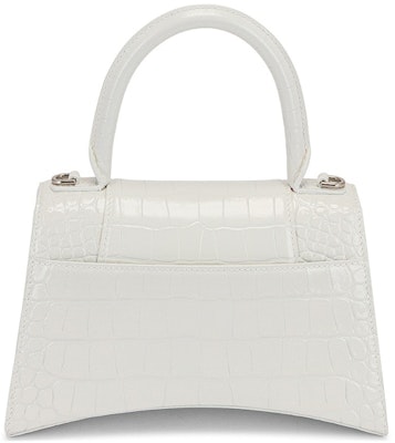 Balenciaga Crocodile Embossed Hourglass Top Handle Small White Order Balenciaga Crocodile Embossed Hourglass Top Handle Small White