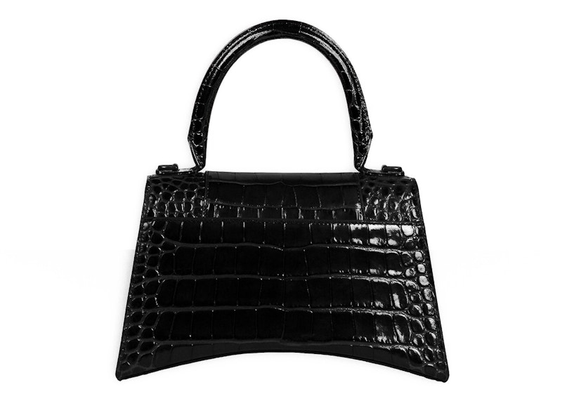 Order 발렌시아가 크로커 엠보싱 아워글래스 스몰 블랙 탑핸들 
