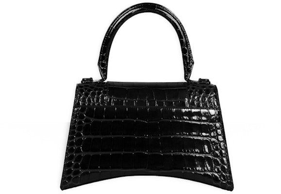 Balenciaga Crocodile Embossed Hourglass Top Handle Small Black Order Balenciaga Crocodile Embossed Hourglass Top Handle Small Black