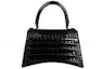 Order Balenciaga Crocodile Embossed Hourglass Top Handle Small Black