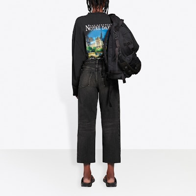 Balenciaga Cropped Pants 'Dirty Vintage Black' Shop Balenciaga Cropped Pants 'Dirty Vintage Black'
