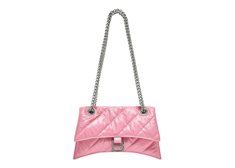 Balenciaga Crush Chain Bag Small Quilted Pink