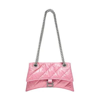 Balenciaga Crush Chain Bag Small Quilted Pink