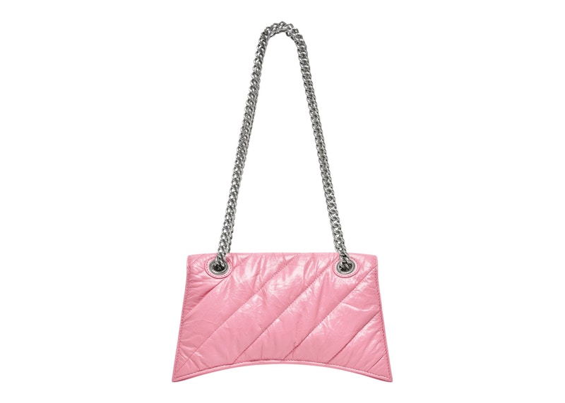 Lookbook 巴黎世家粉色小款絎縫菱格鍊條包