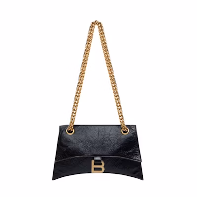 Balenciaga Crush Chain Shoulder Bag Small Black/Aged Gold
