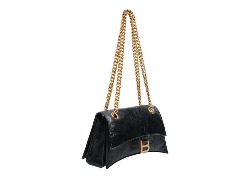 Order 巴黎世家Crush链条小肩包黑色/古金色