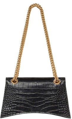 バレンシアガ クラッシュ チェーン ショルダーバッグ スモール クロコ型押し ブラック Lookbook バレンシアガ クラッシュ チェーン ショルダーバッグ スモール クロコ型押し ブラック