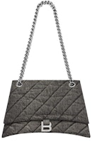 Balenciaga Crush Medium Chain Bag in Quilted Denim Black Balenciaga Crush Medium Chain Bag in Quilted Denim Black