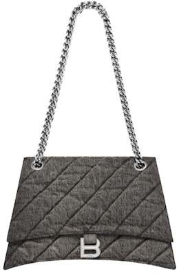Balenciaga Crush Medium Chain Bag in Quilted Denim Black Buy Balenciaga Crush Medium Chain Bag in Quilted Denim Black