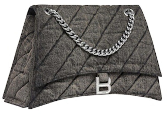 Balenciaga Crush Medium Chain Bag in Quilted Denim Black Order Balenciaga Crush Medium Chain Bag in Quilted Denim Black