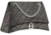 Balenciaga Crush Medium Chain Bag in Quilted Denim Black